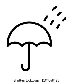 Icon of a umbrella and rain depicting rain 
