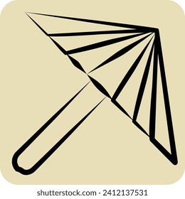 Icon Umbrella. related to Sakura Festival symbol. hand drawn style. simple design editable. simple illustration