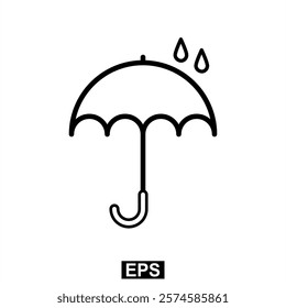 The icon of Umbrella. Simple flat icon illustration of Umbrella. Umbrella Icon Vector illustration logo template for many purpose.