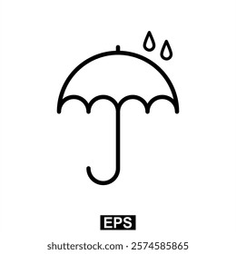 The icon of Umbrella. Simple flat icon illustration of Umbrella. Umbrella Icon Vector illustration logo template for many purpose.