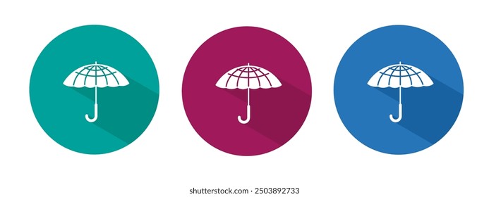 Symbol für Schirm, Vektorgrafik in flacher Form.