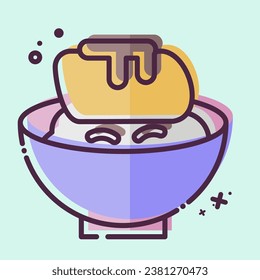 Icon Unagi. related to Sushi symbol. MBE style. simple design editable. simple illustration