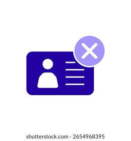 Icono de un fondo no autorizado, aislado contra un fondo limpio.
