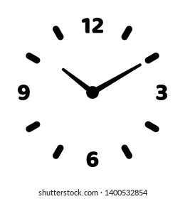 Icon of uncolored analog clock with numbers