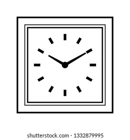Icon of uncolored square analog clock