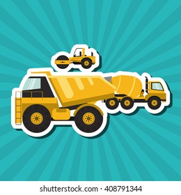 icon of under construction , editable graphic, industrial transport machine concept