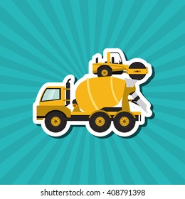 icon of under construction , editable graphic, industrial transport machine concept