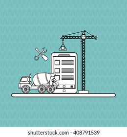 icon of under construction , editable graphic