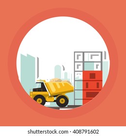 icon of under construction , editable graphic, industrial transport machine concept