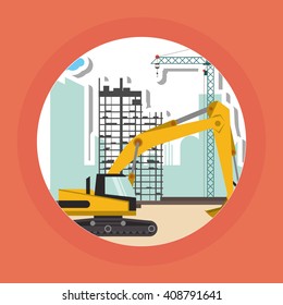 icon of under construction , editable graphic, industrial transport machine concept