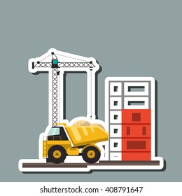 icon of under construction , editable graphic, industrial transport machine concept