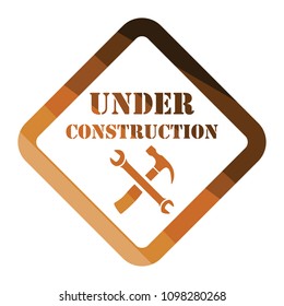 Icon of Under construction. Flat color design. Vector illustration.