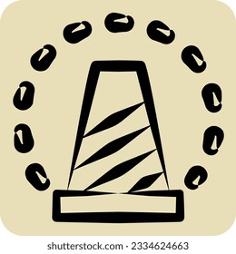 Icon Under Construction. related to Art and Media symbol. hand drawn style. simple design editable