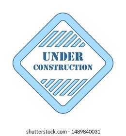 Symbol im Bau. Einfach mit dem Design der blauen Füllung übereinstimmen. Vektorgrafik.