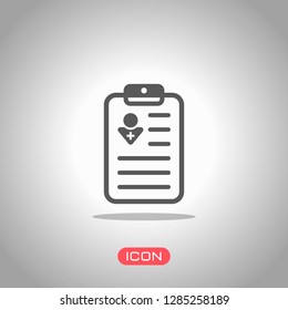 . Icon under spotlight. Gray background