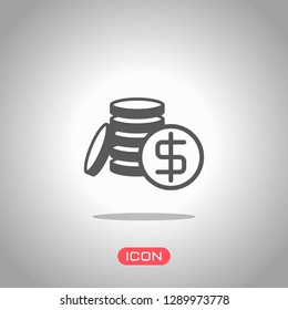 . Icon under spotlight. Gray background