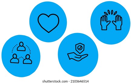 icon understanding, responsibility, energy, and integrity. Vector illustration. Vector icon