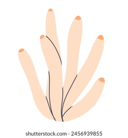 Icon of underwater ocean coral reef plants, corals and anemones. Aquatic and aquarium seaweeds, tropical coral-reef elements. Marine algae, sea wildlife, sponges and seagrasses elements collection.