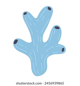 Icon of underwater ocean coral reef plants, corals and anemones. Aquatic and aquarium seaweeds, tropical coral-reef elements. Marine algae, sea wildlife, sponges and seagrasses elements collection.