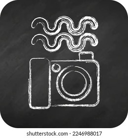 Icon Underwater Photography. related to Photography symbol. chalk style. simple design editable. simple illustration