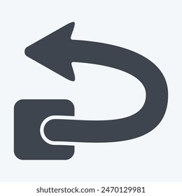 Symbol Rückgängig mach. Verwandt mit Löschem Symbol. Glyphenstil. Einfache Designdarstellung