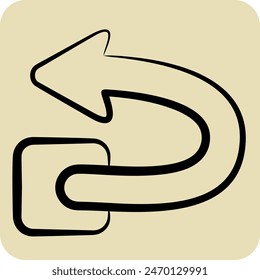 Icon Undo. related to Delete symbol. hand drawn style. simple design illustration