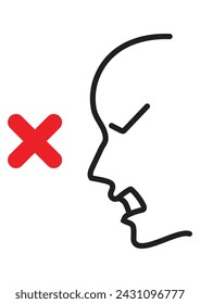 Icon of unemotional in outline and vector format.