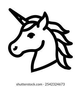 Icon of a unicorn symbolizing fantasy, magic, and mythical creatures.