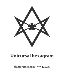 Icon Of Unicursal Hexagram Symbol. Thelema Religion Sign