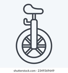 Icon Unicycle. related to Amusement Park symbol. line style. simple design editable. simple illustration