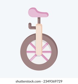 Icon Unicycle. related to Amusement Park symbol. flat style. simple design editable. simple illustration