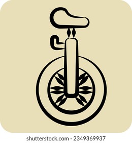 Icon Unicycle. related to Amusement Park symbol. hand drawn style. simple design editable. simple illustration