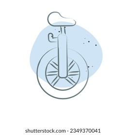 Icon Unicycle. related to Amusement Park symbol. Color Spot Style. simple design editable. simple illustration