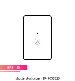 Ikone, unterbrechungsfreie Stromversorgung für Elektronik. Auf weißem Hintergrund. Flache Vektorgrafik.