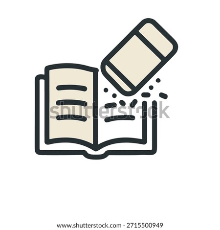 Icon "Unlearning": an eraser erasing a book.