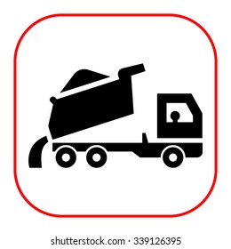 Icon of unloading dump truck