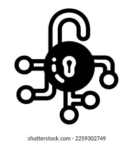 Icon unlock Illustration can be used for web app info graphic etc
