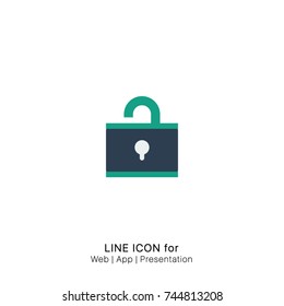 Icon unlock padlock graphic design single icon vector