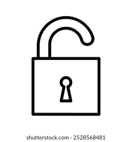 Icono de un candado desbloqueado que simboliza el acceso o la libertad.