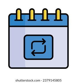 Icono de actualización en estilo moderno, actualizar diseño vectorial de calendario