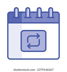 Icono de actualización en estilo moderno, actualizar diseño vectorial de calendario