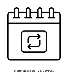 Icono de actualización en estilo moderno, actualizar diseño vectorial de calendario