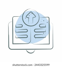 Icon Upload Book. related to Learning symbol. Color Spot Style. simple design illustration