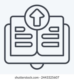 Icon Upload Book. related to Learning symbol. line style. simple design illustration