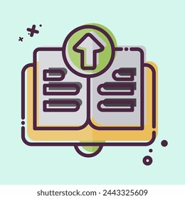 Icono Cargar libro. relacionado con el símbolo de aprendizaje. Estilo MBE. ilustración de diseño simple
