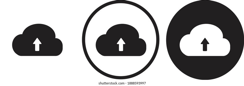 Symbol-Upload-Cloud-Umriss-Logo für Website-Design 
und mobilen Apps im Dunkelmodus 
Vektorgrafik auf weißem Hintergrund