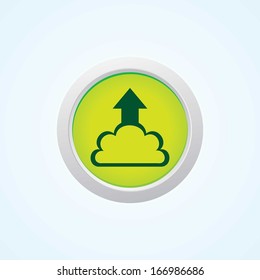 Icon of Upload Cloud on Button. Eps-10.