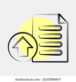 Icon upload. Internet network elements. Icon in color spot style.