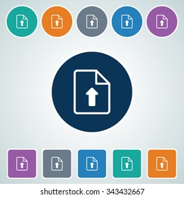 Icon of Upload in Multi Color Circle & Square Shape. Eps-10.