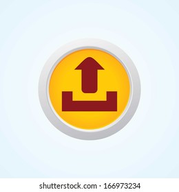 Icon of Upload on Button. Eps-10